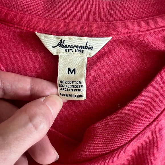 Vintage Abercrombie & Fitch Pink Crew Neck Tee - Picture 7 of 8